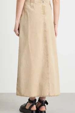 Gonna A-line midi - Beige