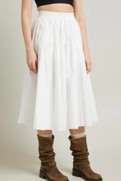 Gonna ampia in cotone - Bianco