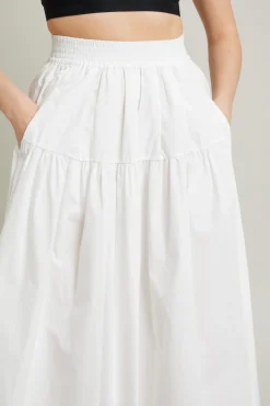 Gonna ampia in cotone - Bianco