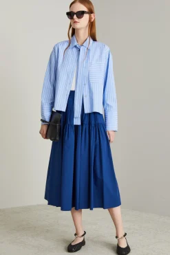Gonna ampia in cotone - Bluette