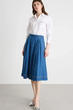 Gonna a ruota in jeans - Blu