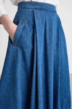 Gonna a ruota in jeans - Blu
