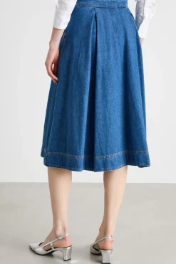 Gonna a ruota in jeans - Blu