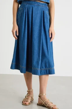 Gonna a ruota in jeans - Blu