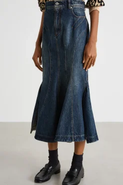 Gonna a sirena in jeans - Blu