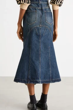 Gonna a sirena in jeans - Blu