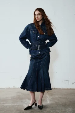 Gonna a sirena in jeans - Blu