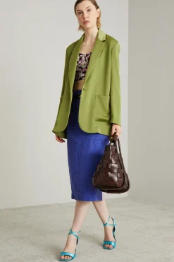 Gonna a tubino con maxi tasche - Viola
