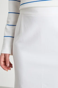 Gonna a tubino con spacco - Bianco
