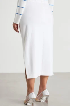 Gonna a tubino con spacco - Bianco
