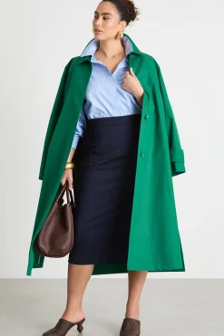 Gonna a tubino con spacco - Blu