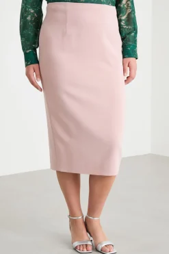Gonna a tubino in cady - Rosa