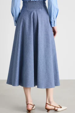 Gonna a vita alta - Azzurro
