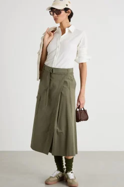 Gonna cargo con cintura - Verde