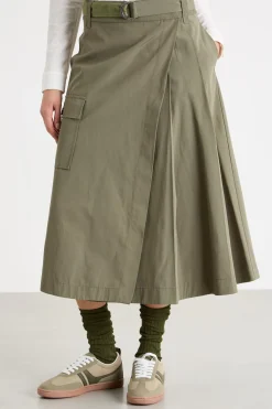 Gonna cargo con cintura - Verde