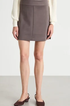 Gonna corta con piccoli spacchi - Grigio