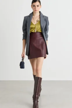 Gonna corta con zip - Bordeaux