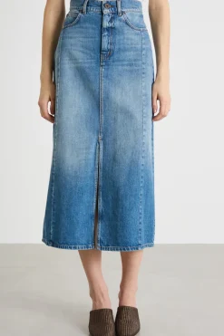 Gonna di jeans lunga - Blu