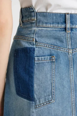 Gonna di jeans lunga - Blu