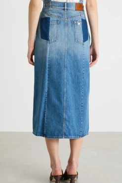 Gonna di jeans lunga - Blu