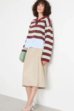 Gonna dritta con pinces - Beige