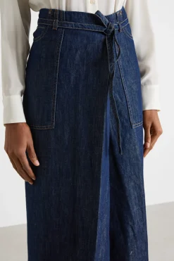 Gonna in jeans con tasche - Blu