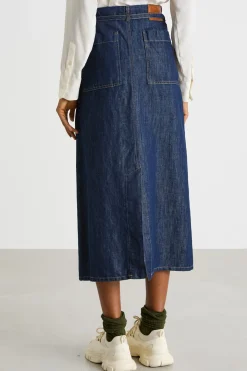 Gonna in jeans con tasche - Blu