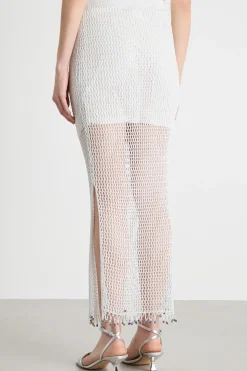 Gonna in maglia a rete - Bianco