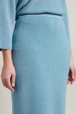 Gonna in maglia di cotone - Azzurro
