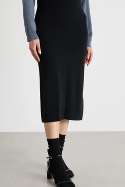 Gonna in maglia jacquard - Nero