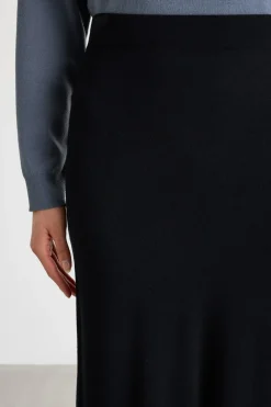 Gonna in maglia jacquard - Nero