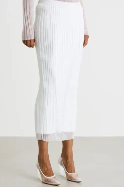 Gonna in maglia trasparente - Bianco