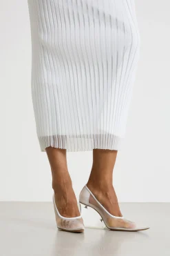 Gonna in maglia trasparente - Bianco