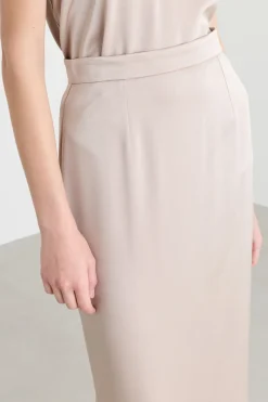 Gonna in raso - Beige