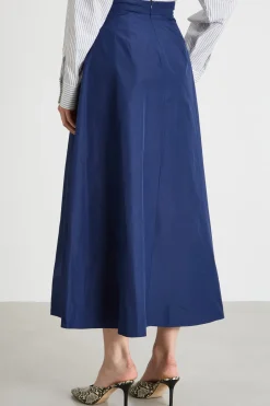 Gonna in taffetà tecnico - Blu