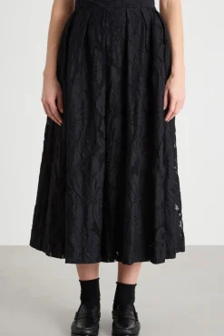 Gonna in tulle macramè - Nero