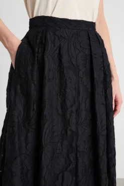 Gonna in tulle macramè - Nero