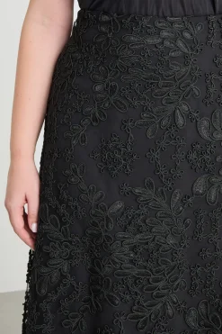 Gonna in tulle ricamato - Nero