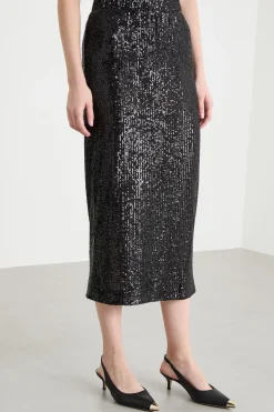 Gonna in tulle ricamato - Nero