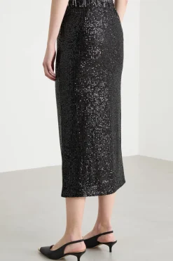 Gonna in tulle ricamato - Nero