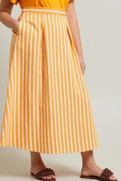 Gonna jacquard - Arancio Bianco
