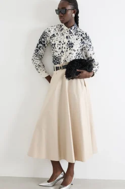 Gonna jacquard - Beige
