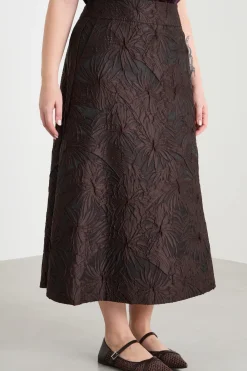 Gonna jacquard - Marrone