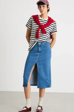 Gonna longuette in jeans - Azzurro