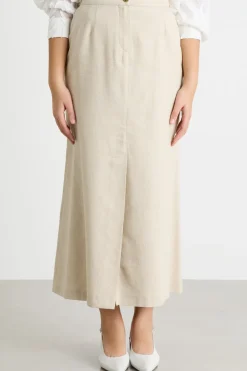 Gonna lunga con spacco - Beige