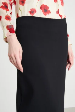 Gonna lunga con vita elasticizzata - Nero