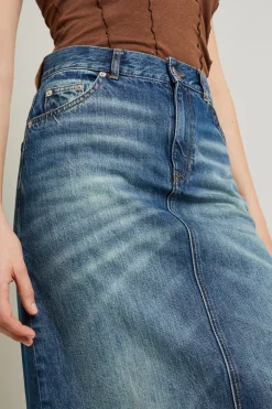 Gonna lunga in denim - Blu
