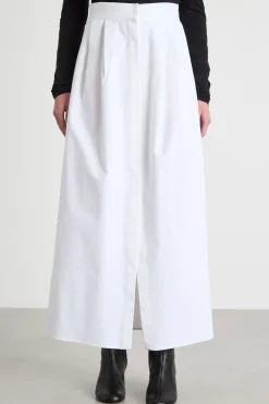 Gonna lunga in gabardina - Bianco