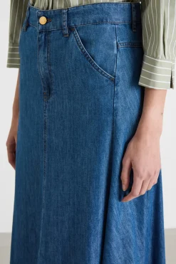 Gonna lunga in jeans - Blu