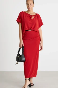 Gonna lunga in jersey - Rosso